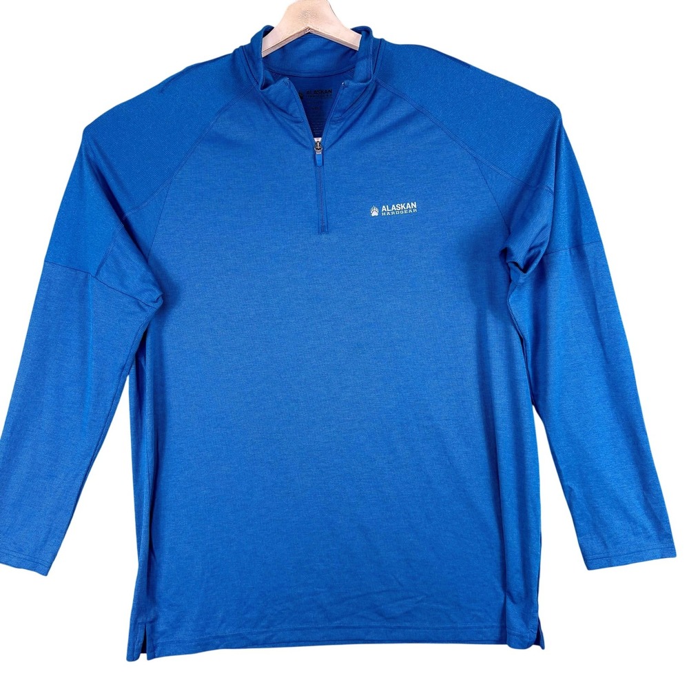 Alaskan Hardgear Pullover Mens Large Blue Quarter Zip Long Sleeve Performance‎